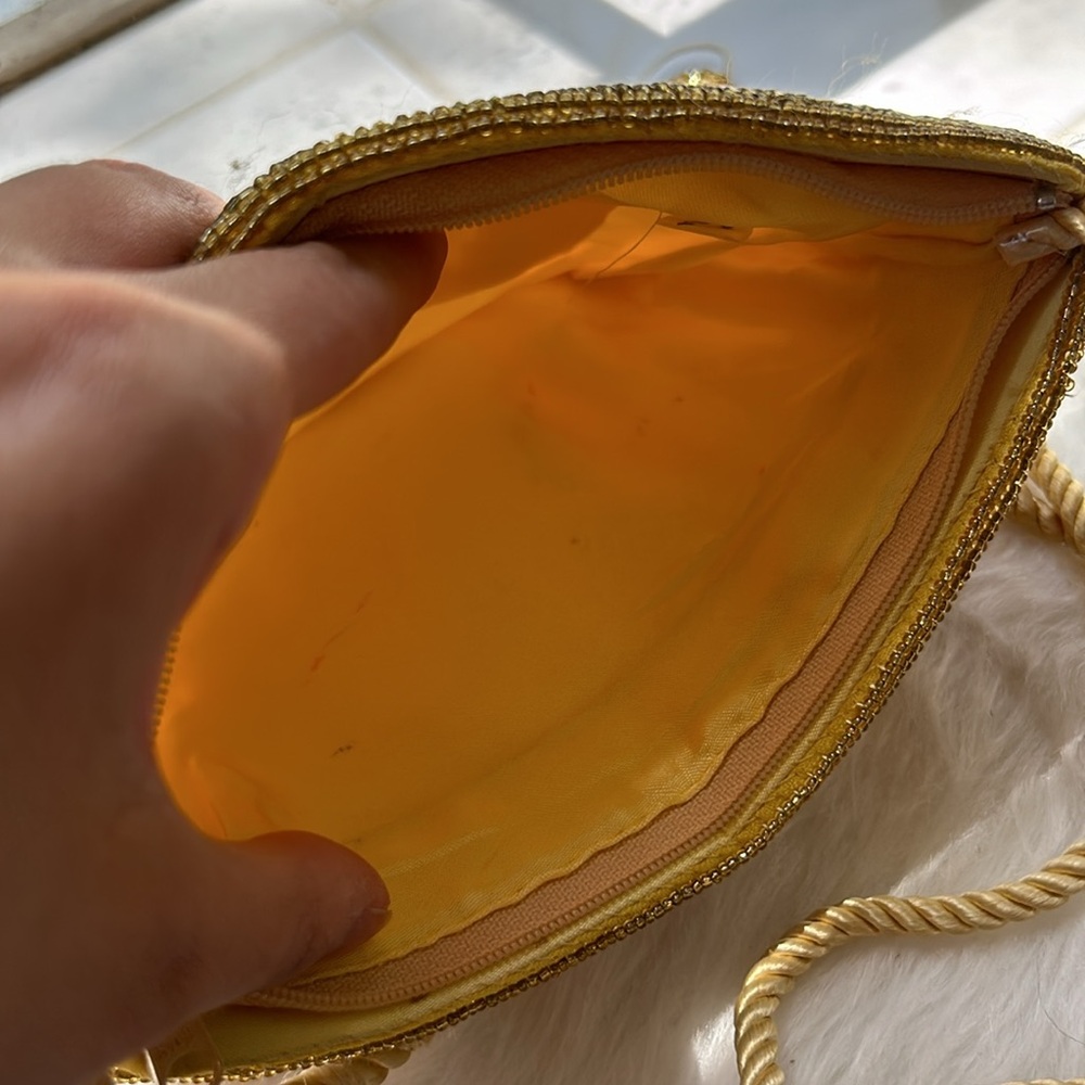 Carl Marchi Gold Beaded Crossbody Bag EUC - Picture 9 of 13